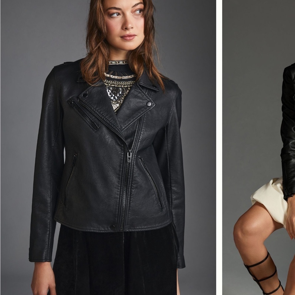 Blank NYC Faux Leather Moto Jacket - Small